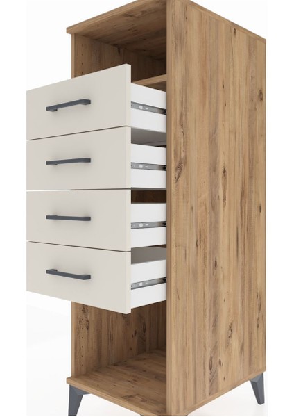 Kronos Dolap Tek Raflı 4 Çekmeceli 44X59X134 Çam-Aytaşı indirimleri