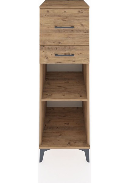 Kronos Dolap Tek Raflı 2 Çekmeceli 44X59X134 Çam-Çam