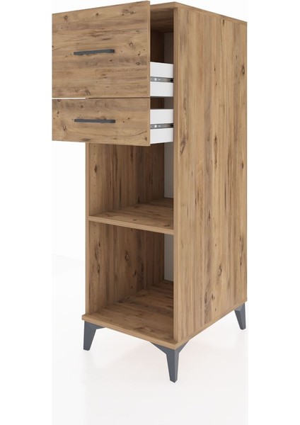 Kronos Dolap Tek Raflı 2 Çekmeceli 44X59X134 Çam-Çam fırsatları