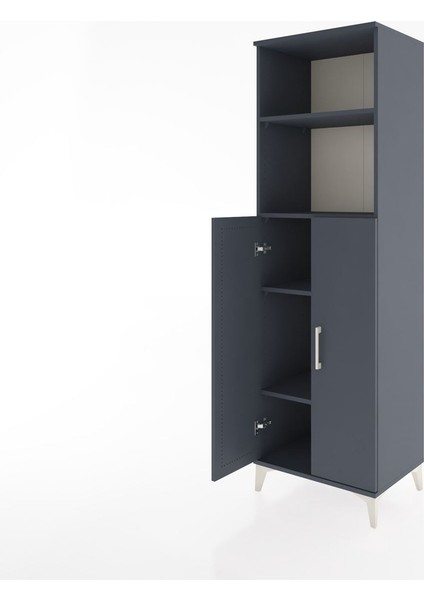 Hyperion Dolap 4 Raflı 2 Kapaklı 60X44X195 Antrasit-Antrasit fırsatları