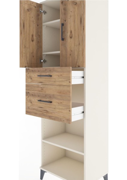 Hyperion Dolap 4 Raflı 2 Çekmeceli 2 Kapaklı 60X44X195 Aytaşı-Çam indirimleri