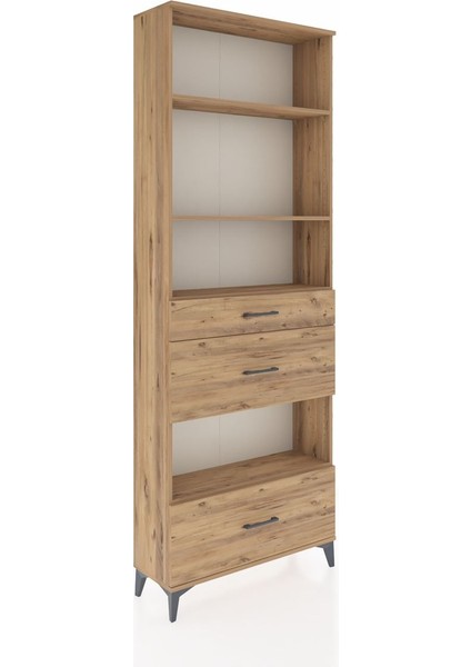 Arges Dolap 4 Raflı 3 Çekmeceli 88X30X243 Çam-Çam fiyatları