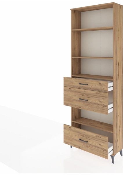 Arges Dolap 4 Raflı 3 Çekmeceli 88X30X243 Çam-Çam fırsatları