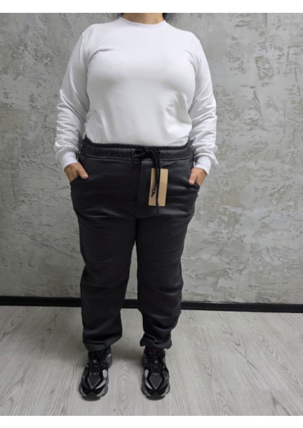 QKBYN-15000-BATTAL Beden Bayan Lastikli Pantolon