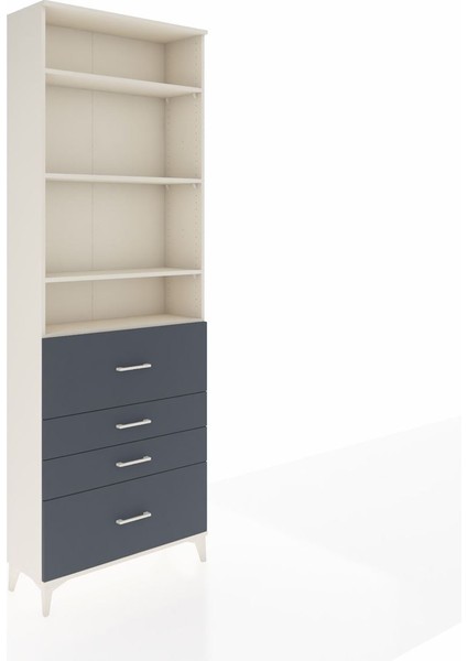 Arges Dolap 4 Raflı 4 Çekmeceli 88X30X243 Aytaşı-Antrasit fiyatları