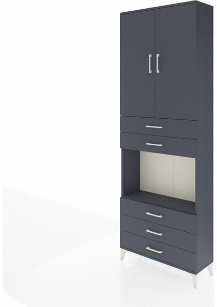 Arges Dolap 4 Raflı 5 Çekmeceli 2 Kapaklı 88X30X243 Antrasit-Antrasit modelleri
