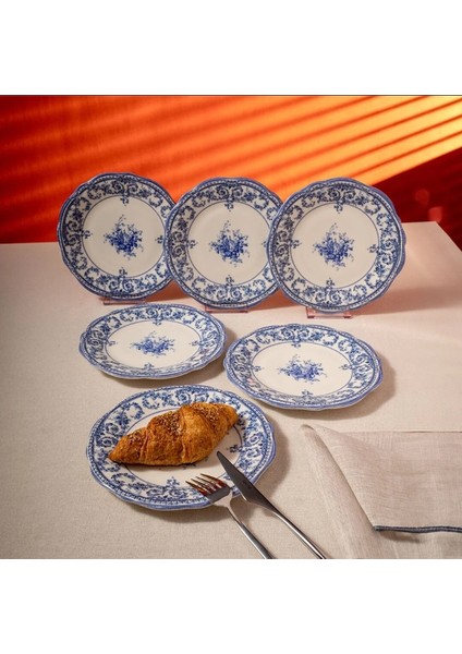 Majestic Blue 6 Parça Pasta Tabağı Seti