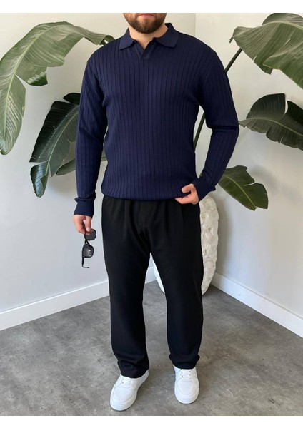 Bayaygun 6540 Polo V Pat Yaka Kazak_lacivert