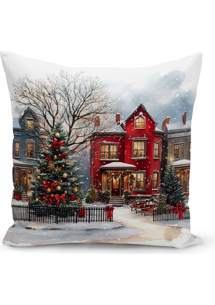 Yılbaşı Serisi Çift Tarafı Dijital Baskılı Kırlent Kılıfı (Christmas Noel Cushion Cover)