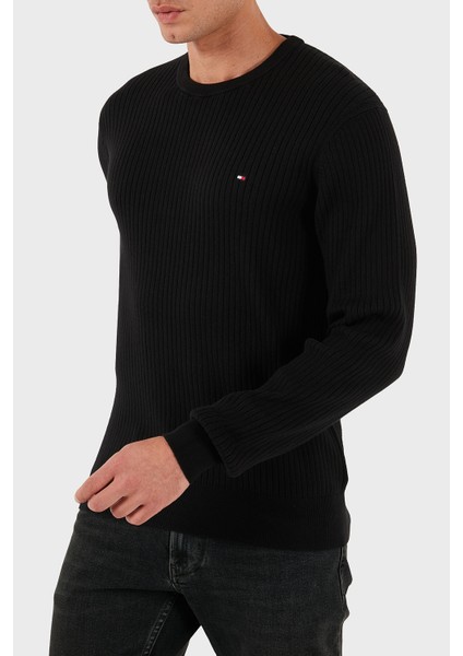 Pamuk ve Kaşmir Karışımlı Regular Fit Bisiklet Yaka Kazak Erkek Kazak MW0MW40449 Bds indirimleri