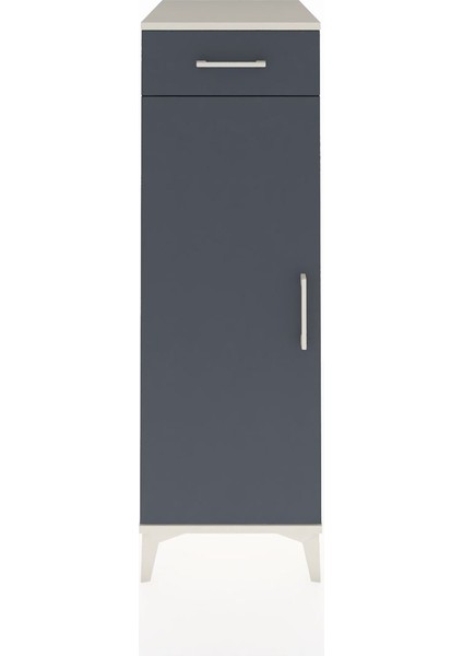 Kronos Dolap 2 Raflı Tek Çekmeceli Tek Kapaklı 44X59X134 Aytaşı-Antrasit