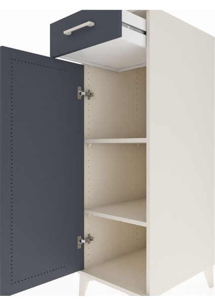 Kronos Dolap 2 Raflı Tek Çekmeceli Tek Kapaklı 44X59X134 Aytaşı-Antrasit indirimleri