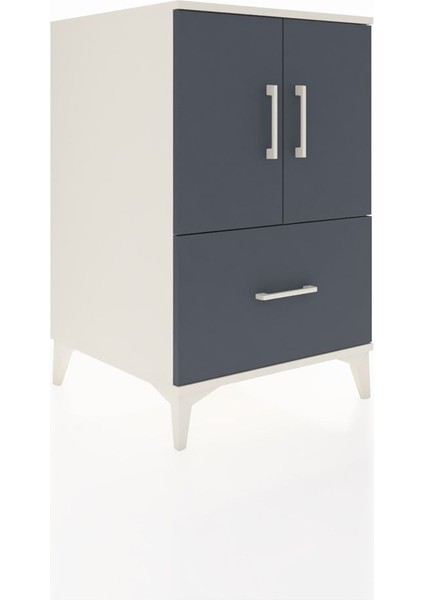 Kronos Komodin 2 Raflı Tek Çekmeceli 2 Kapaklı 60X59X96 Aytaşı-Antrasit fiyatları