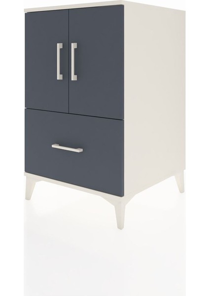 Kronos Komodin 2 Raflı Tek Çekmeceli 2 Kapaklı 60X59X96 Aytaşı-Antrasit modelleri