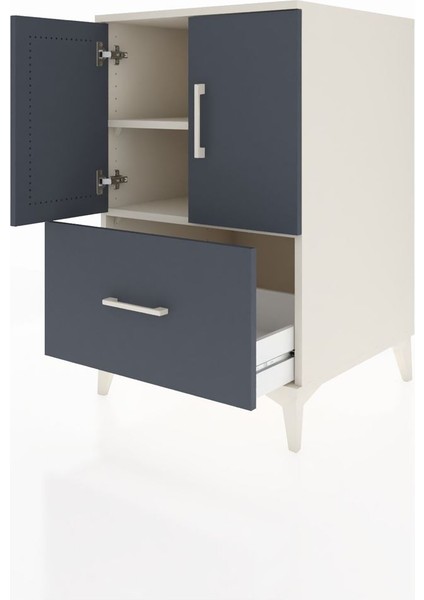 Kronos Komodin 2 Raflı Tek Çekmeceli 2 Kapaklı 60X59X96 Aytaşı-Antrasit fırsatları