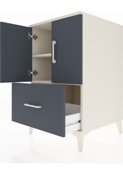 Kronos Komodin 2 Raflı Tek Çekmeceli 2 Kapaklı 60X59X96 Aytaşı-Antrasit indirimleri