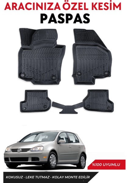 Volkswagen Golf 5 2003-2004-2005-2006-2007-2008 Model Bagaj Havuzu+Paspas Takımı Full Takım