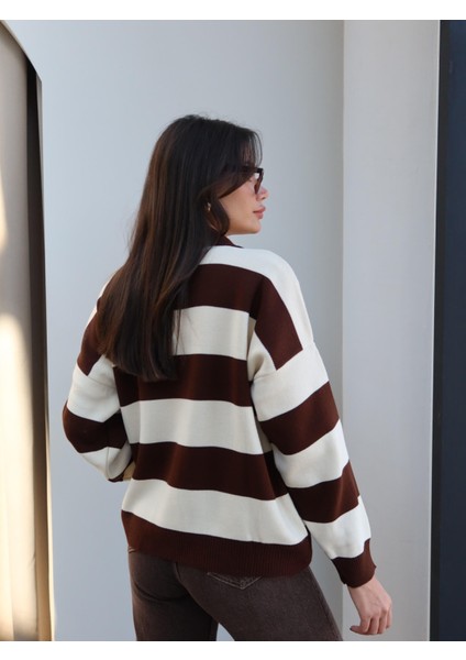 Polo Yaka Çizgili Kazak indirimleri