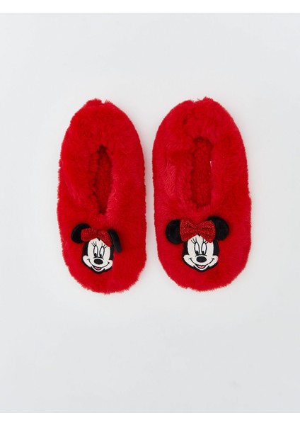 Yeni Sezon Minnie Mouse Desenli Kaydırmaz Tabanlı Kız Çocuk Ev Çorabı