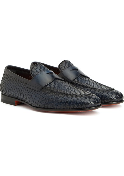 Lacivert Desenli Erkek Deri Loafer fiyatları