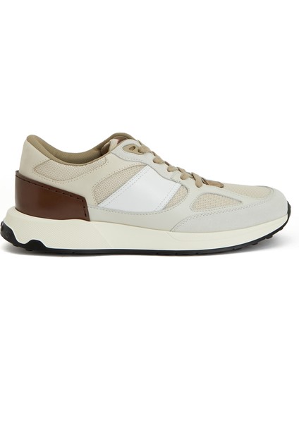 Bej Logo Detaylı Erkek Sneaker