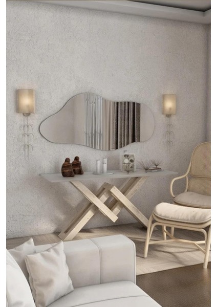 Kapadokya Asimetrik Ahşap Çerçeveli Modern Duvar Aynası, Dresuar Boy Aynası fiyatları