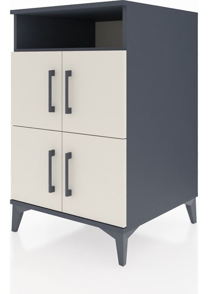 Kronos Komodin 2 Raflı 4 Kapaklı 60X59X96 Antrasit-Aytaşı modelleri