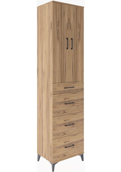 Hyperion Dolap 3 Raflı 4 Çekmeceli 2 Kapaklı 60X44X243 Çam-Çam fiyatları
