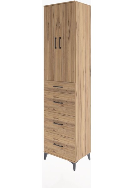 Hyperion Dolap 3 Raflı 4 Çekmeceli 2 Kapaklı 60X44X243 Çam-Çam modelleri