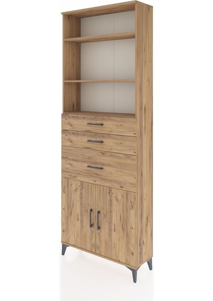 Arges Dolap 4 Raflı 3 Çekmeceli 2 Kapaklı 88X30X243 Çam-Çam modelleri