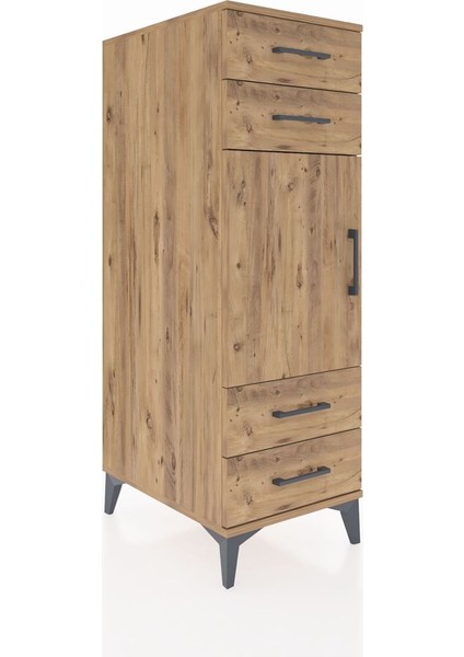 Kronos Dolap 2 Raflı 4 Çekmeceli Tek Kapaklı 44X59X134 Çam-Çam fiyatları