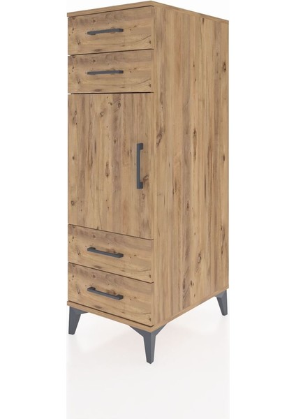 Kronos Dolap 2 Raflı 4 Çekmeceli Tek Kapaklı 44X59X134 Çam-Çam modelleri