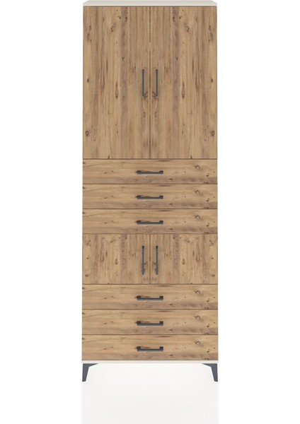 Arges Dolap 4 Raflı 6 Çekmeceli 4 Kapaklı 88X30X243 Aytaşı-Çam