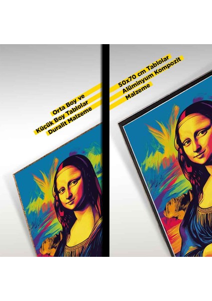 ”mona Lisa 3 - Renkli Modern Sanat Duvar Dekoru” modelleri