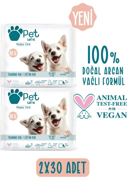 Kedi ve Köpekler Için Tuvalet Eğitimi Pedi, 2X30 Adet, Hediye Siz.