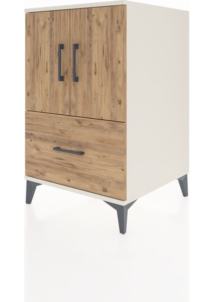 Kronos Komodin 2 Raflı Tek Çekmeceli 2 Kapaklı 60X59X96 Aytaşı-Çam modelleri