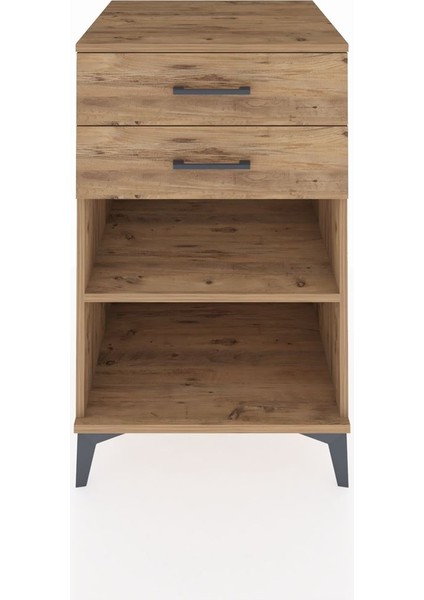 Kronos Komodin Tek Raflı 2 Çekmeceli 60X59X96 Çam-Çam