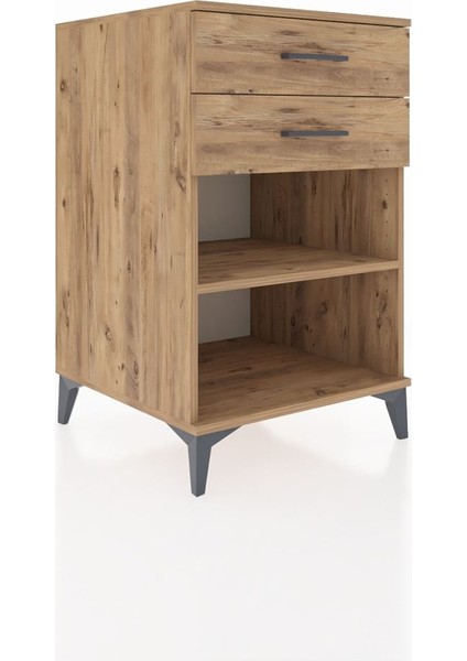 Kronos Komodin Tek Raflı 2 Çekmeceli 60X59X96 Çam-Çam fiyatları
