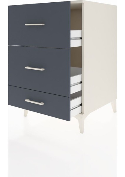 Kronos Komodin 3 Çekmeceli 60X59X96 Aytaşı-Antrasit fırsatları