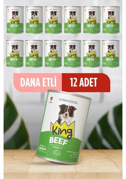 Sos Içerisinde Et Parçacıklı Dana Etli Köpek Konservesi 400 gr x 12 Adet