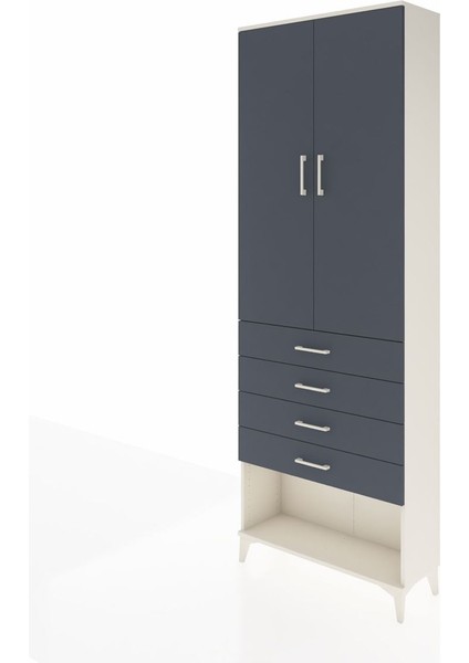 Arges Dolap 3 Raflı 4 Çekmeceli 2 Kapaklı 88X30X243 Aytaşı-Antrasit modelleri