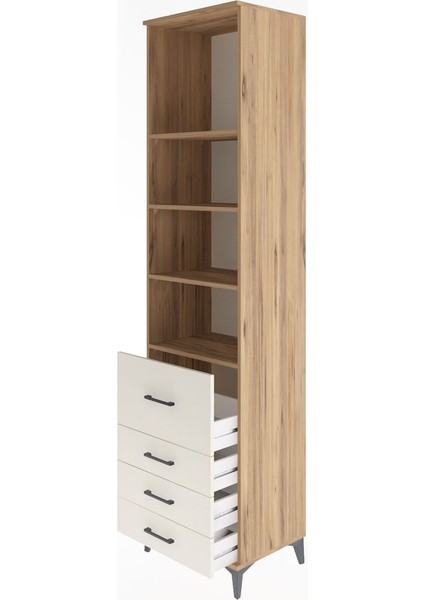 Hyperion Dolap 4 Raflı 4 Çekmeceli 60X44X243 Çam-Aytaşı fırsatları