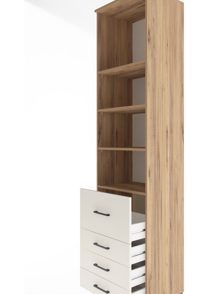 Hyperion Dolap 4 Raflı 4 Çekmeceli 60X44X243 Çam-Aytaşı indirimleri