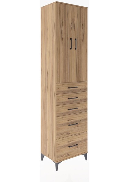 Hyperion Dolap 3 Raflı 5 Çekmeceli 2 Kapaklı 60X44X243 Çam-Çam fiyatları