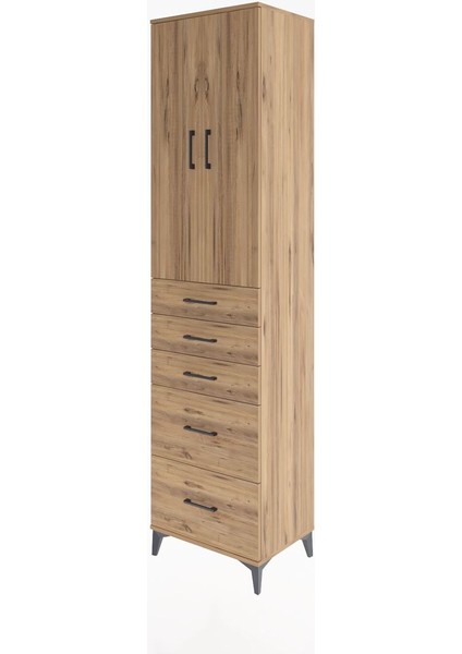 Hyperion Dolap 3 Raflı 5 Çekmeceli 2 Kapaklı 60X44X243 Çam-Çam modelleri