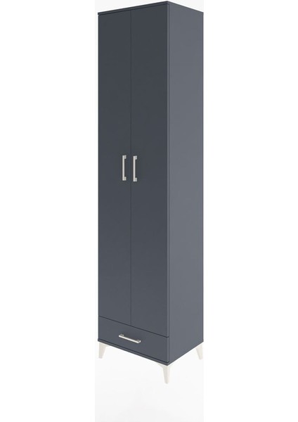 Hyperion Dolap 6 Raflı Tek Çekmeceli 2 Kapaklı 60X44X243 Antrasit-Antrasit modelleri