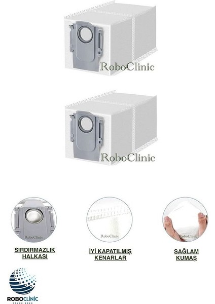 roborock Qrevo C Robot Süpürge ile Uyumlu Toz Torbası