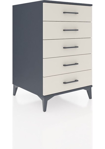 Kronos Komodin 5 Çekmeceli 60X59X96 Antrasit-Aytaşı fiyatları