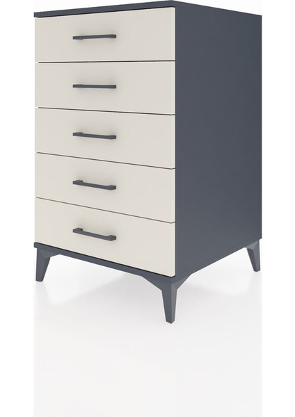 Kronos Komodin 5 Çekmeceli 60X59X96 Antrasit-Aytaşı modelleri
