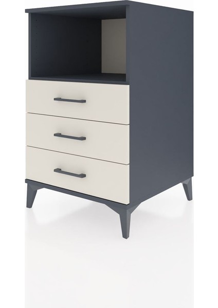 Kronos Komodin Tek Raflı 3 Çekmeceli 60X59X96 Antrasit-Aytaşı modelleri